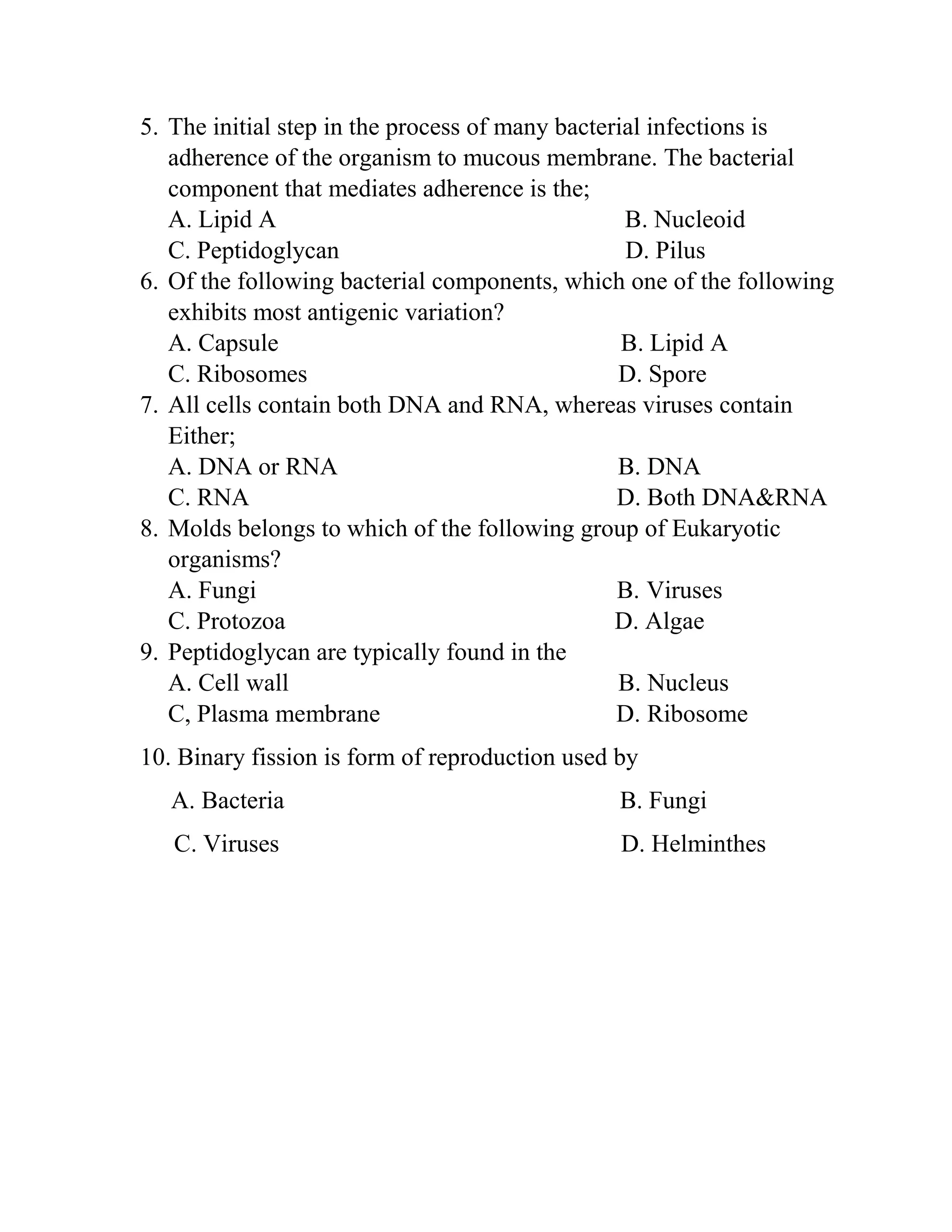 Micro test 1 docx test micro biology test docx biological sciences
