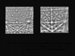 25
Effect of acceleration voltage on the quality of diffraction pattern
of sample with no coating (a) 10 kV accelerating
voltage and (b) 40 kV accelerating voltage.
 