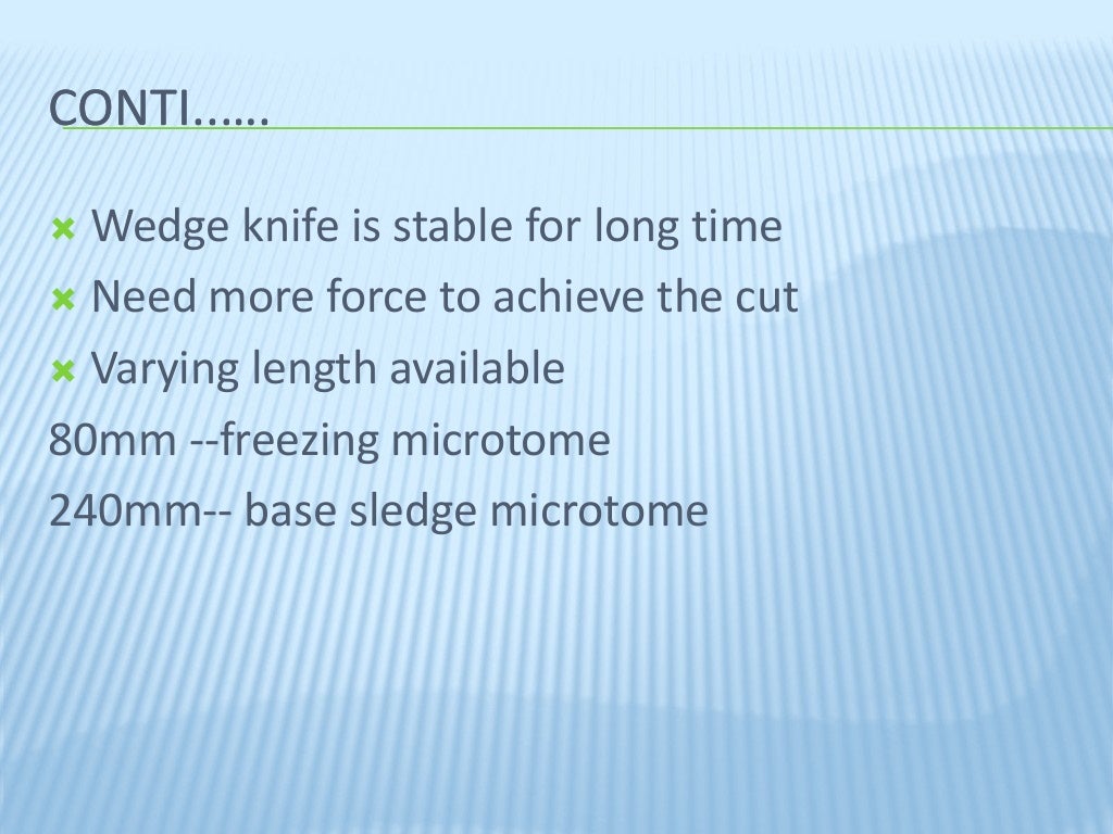 Microtome knife profile