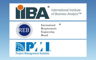 International
Requirements
Engineering
Board
®
International Institute
of Business Analysis™
®
 