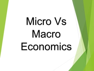 Micro Vs
Macro
Economics
 