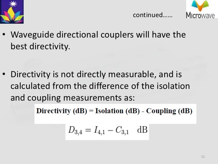 Microwave directional coupler paramets & applications