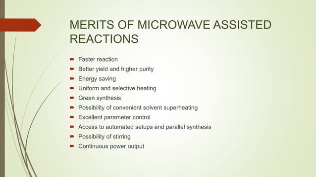 Microwave assisted reactions | PPTX | Chemistry | Science