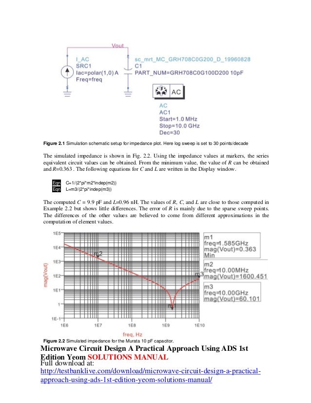 Microwave circuit design a practical approach using ads 1st edition y…