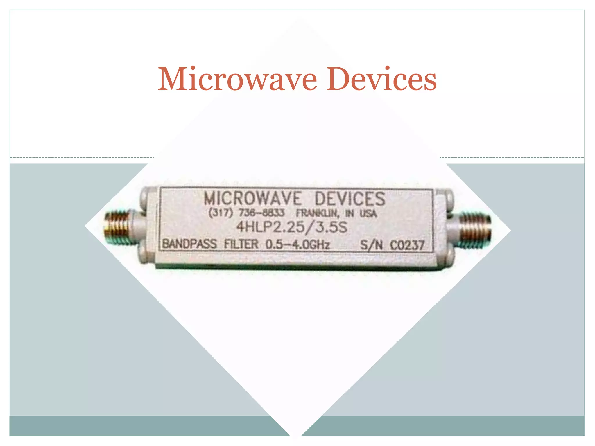 Microwave devices PPT