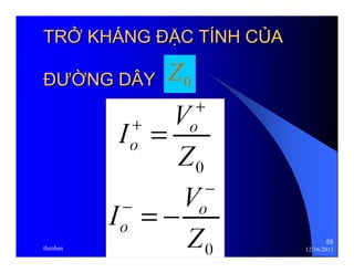 55 
TRỞỞ KHÁNG ĐĐẶẶC TÍNH CỦỦA 
ĐĐƯƯỜỜNG DÂY 0 Z 
thenhan 12/16/2011 
 