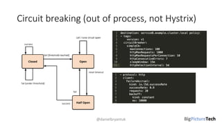 Circuit breaking (out of process, not Hystrix)
@danielbryantuk
 