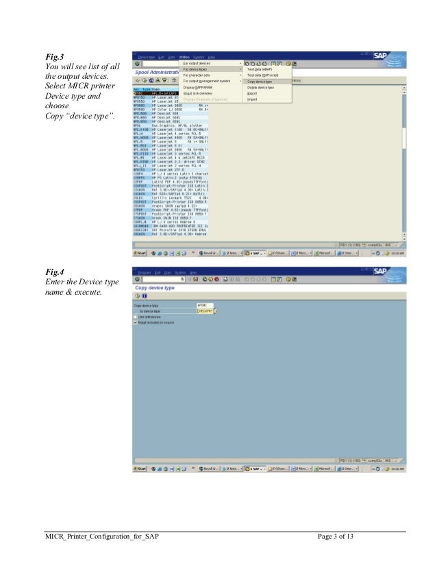 Micr printer configuration SAP