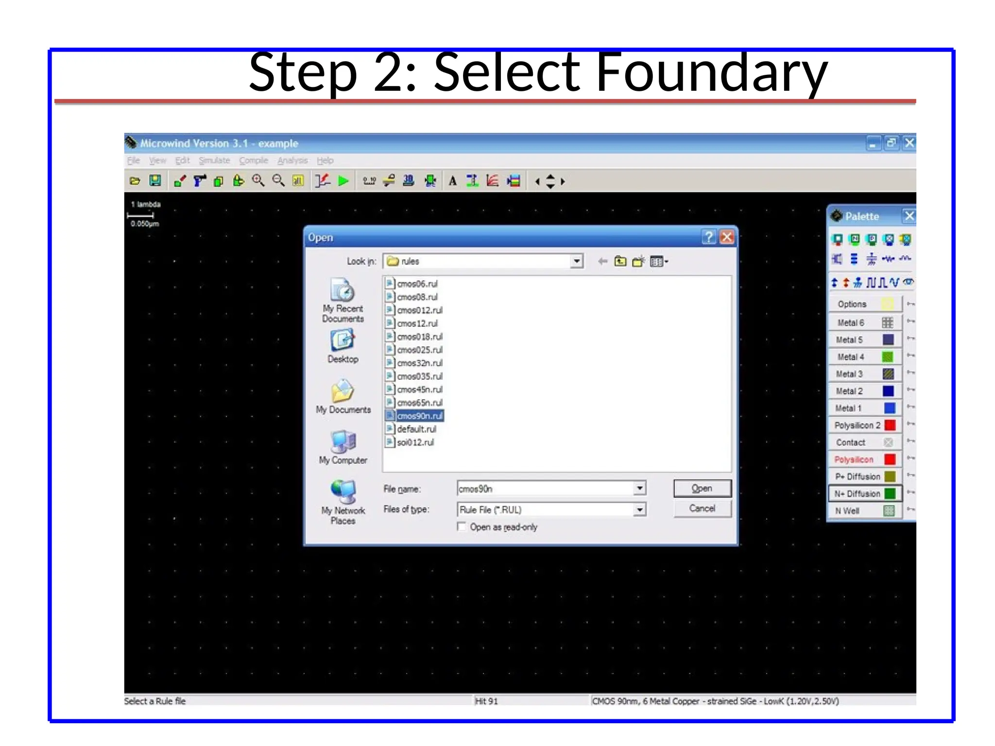 Step 2: Select Foundary
 