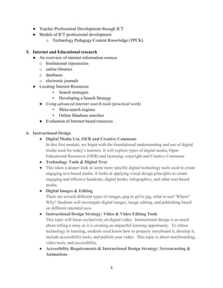 High Level Module Outline MICT732: Module outline for a master on Education | DOCX