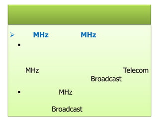  MHz MHz

MHz Telecom
Broadcast
 MHz
Broadcast
 