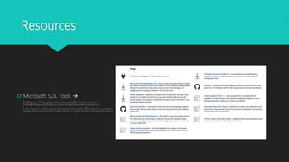 Microsoft Security Development Lifecycle | PPTX