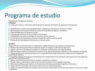 CARRERA DE TÉCNICO EN INFORMÁTICA 