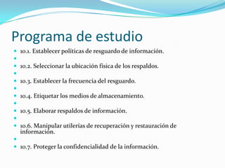 Plan de estudios del Bachillerato Tecnológico 