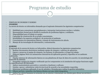 CARRERA DE TÉCNICO EN INFORMÁTICA 