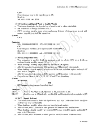 Microprocessor Unit 3 Notes for diploma students | PDF