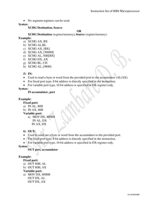 Microprocessor Unit 3 Notes for diploma students | PDF