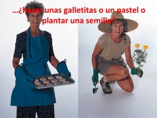 …¿hacer unas galletitas o un pastel o
       plantar una semilla?
 