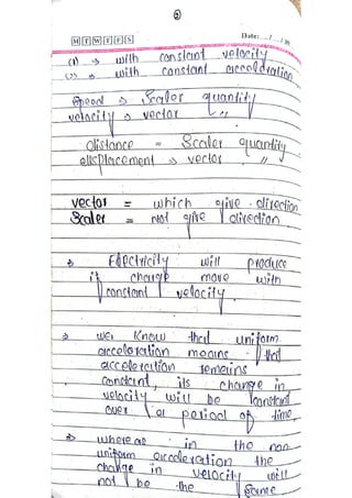 Mid term handwritten physics notes by Naeem Khan | PDF