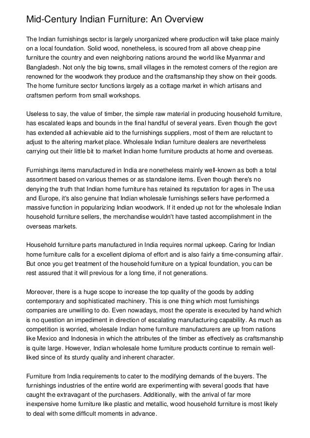 MidCentury Indian Furniture An Overview