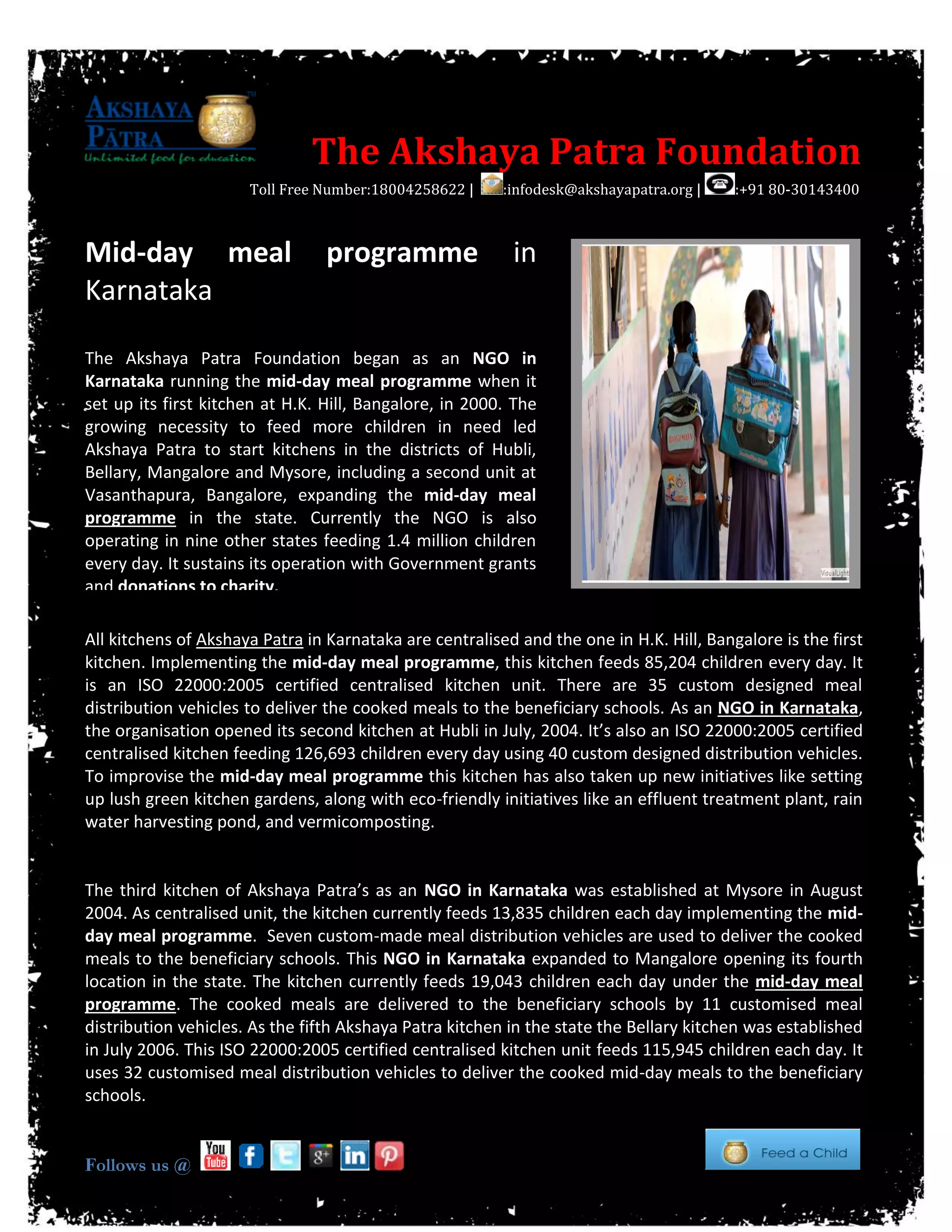 Mid day meal programme in karnataka | PDF