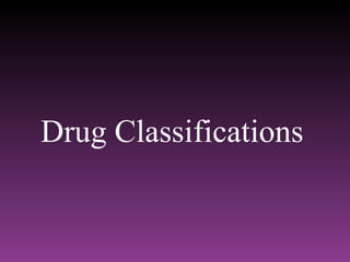 Drug Classifications 