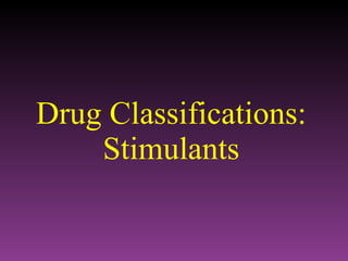 Drug Classifications: Stimulants 