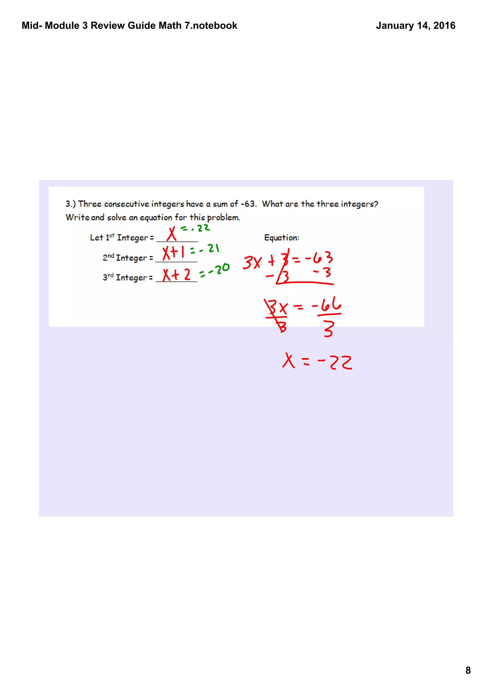 Mid­ Module 3 Review Guide Math 7.notebook
8
January 14, 2016
 