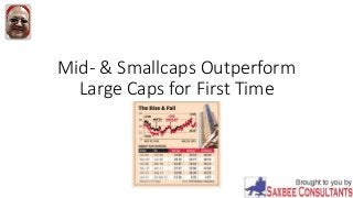 Mid- & Smallcaps Outperform
Large Caps for First Time
 