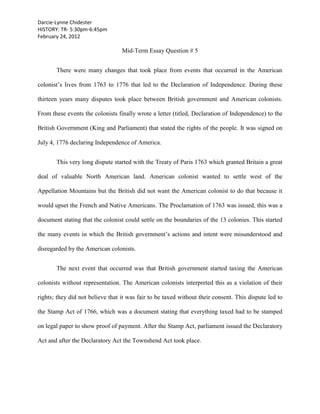 hook for essay about declaring independence from britan