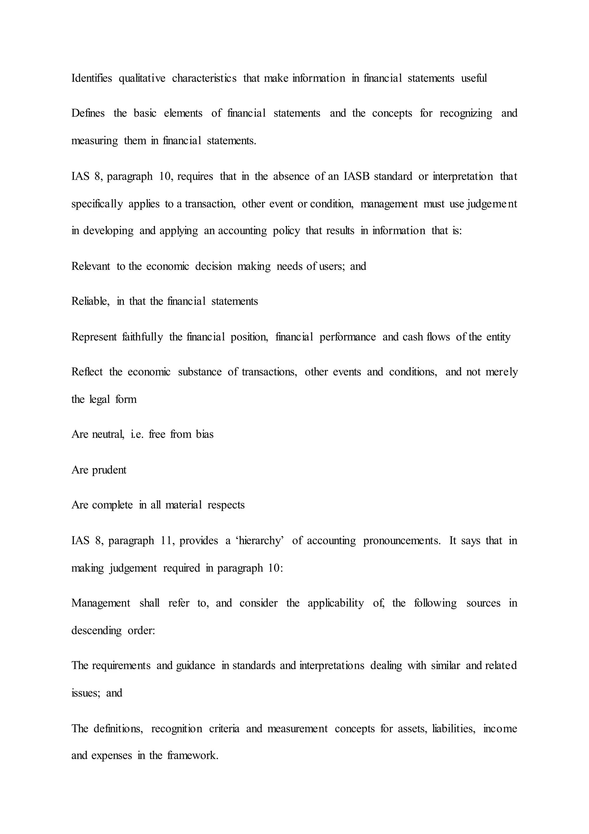 CHAPTER 1: IAS, IAS STANDARD, IAS ADAPTION, CONCEPTUAL FRAMEWORK AND CHAPTER 2: CURRENT LIABILITY, PROVISIONS