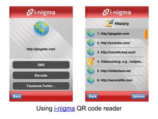 Using i-nigma QR code reader
 