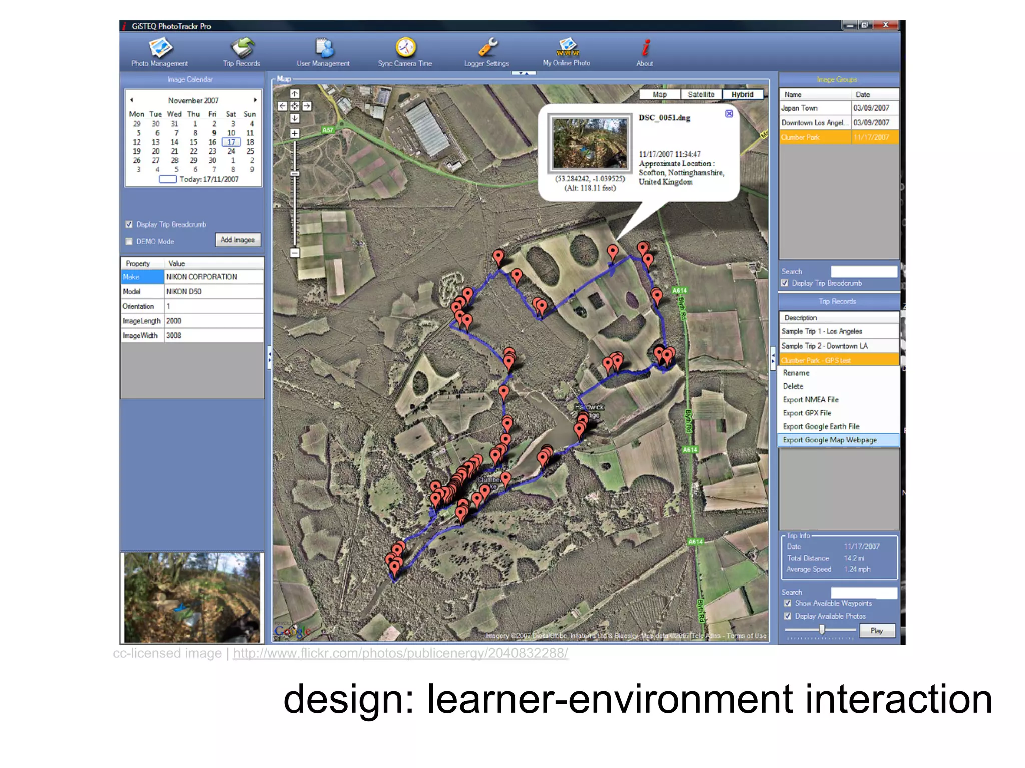 cc-licensed image | http://www.flickr.com/photos/publicenergy/2040832288/



                           design: learner-environment interaction
 
