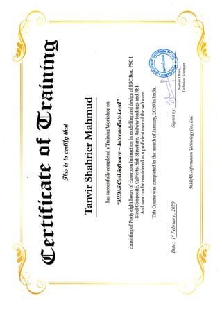 Midas certificate