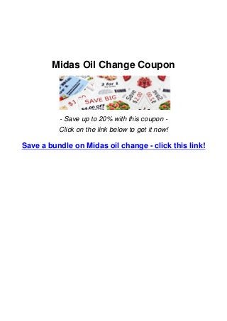 Midas Oil Change Coupon 2023 Printable Midas Oil Change Coupon 2023 Printable