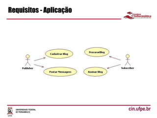 UNIVERSIDADE FEDERAL
DE PERNAMBUCO
cin.ufpe.br
Requisitos - Aplicação
 