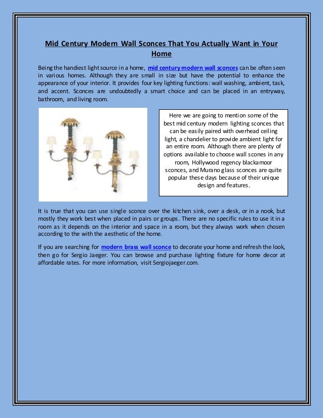 Mid Century Modern Wall Sconces That You Actually Want In Your Home