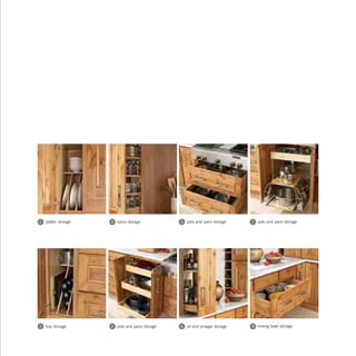 3 spice storage
4 pots and pans storage
1 platter storage
2 tray storage
5 pots and pans storage
6 oil and vinegar storage 8 mixing bowl storage
7 pots and pans storage
 