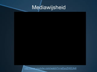 Mediawijsheid




http://www.youtube.com/watch?v=aDycZH0CA4I
 