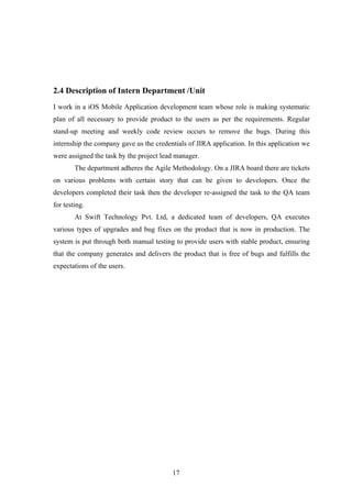 internship project report