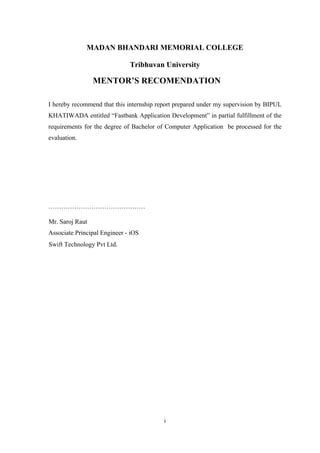 internship project report