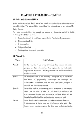 internship project report