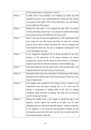 internship project report