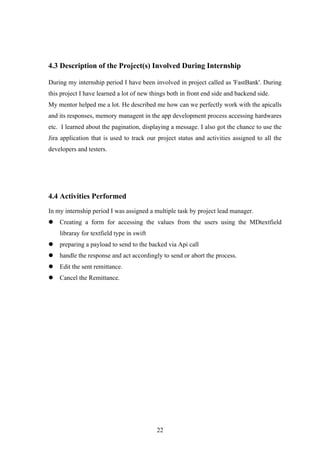 internship project report