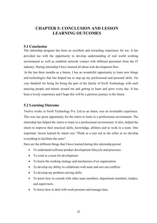 internship project report