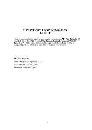 internship project report