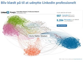 Bliv klædt på til at udnytte LinkedIn professionelt




                   Dorte Møller Madsen
 