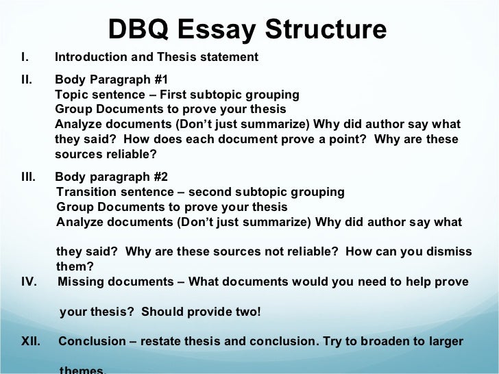 how to write a thesis statement for a dbq