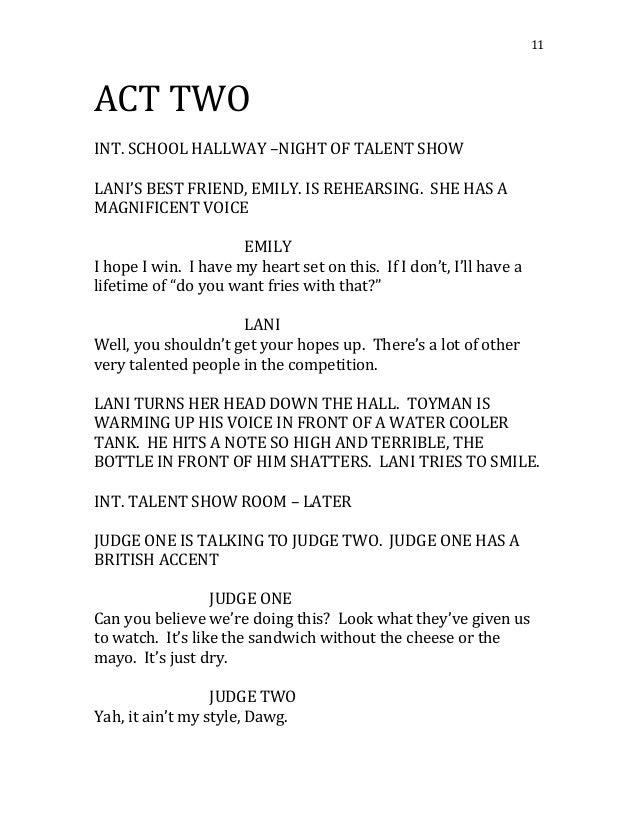 Middle Ages Talent Script