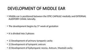 Embryology and Anatomy of the Middle Ear | PPTX
